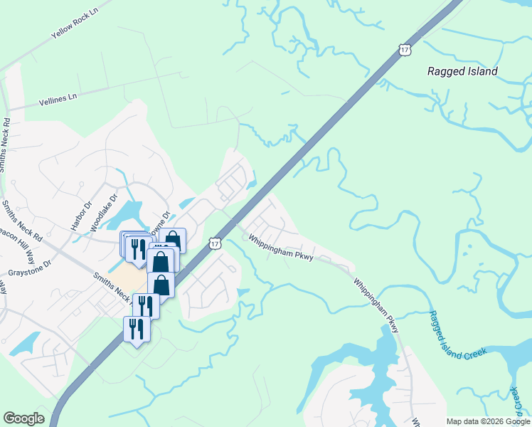 map of restaurants, bars, coffee shops, grocery stores, and more near 125 Lands End Lane in Carrollton