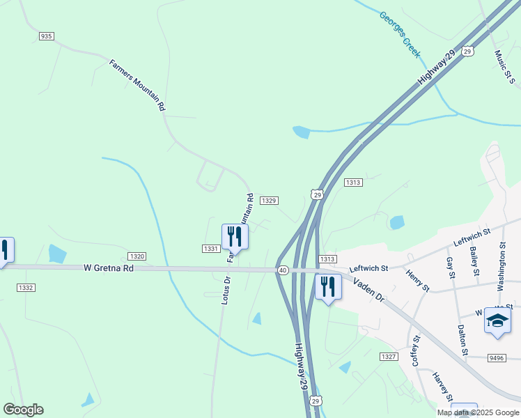 map of restaurants, bars, coffee shops, grocery stores, and more near 264 Gale Road in Gretna