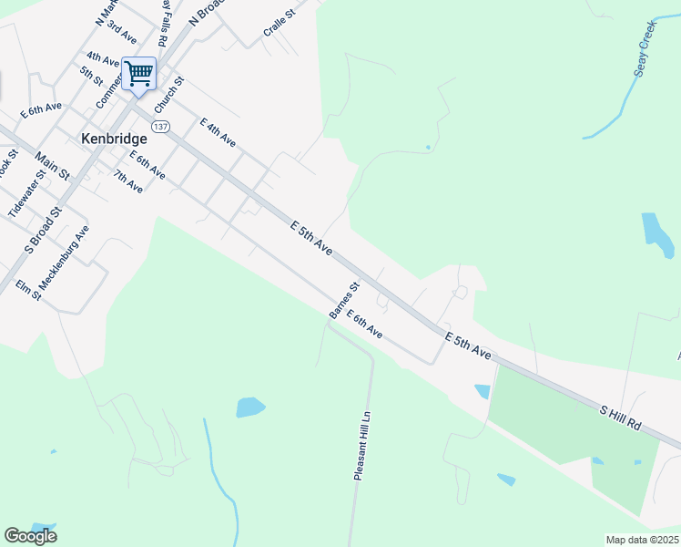 map of restaurants, bars, coffee shops, grocery stores, and more near 616 East 5th Avenue in Kenbridge