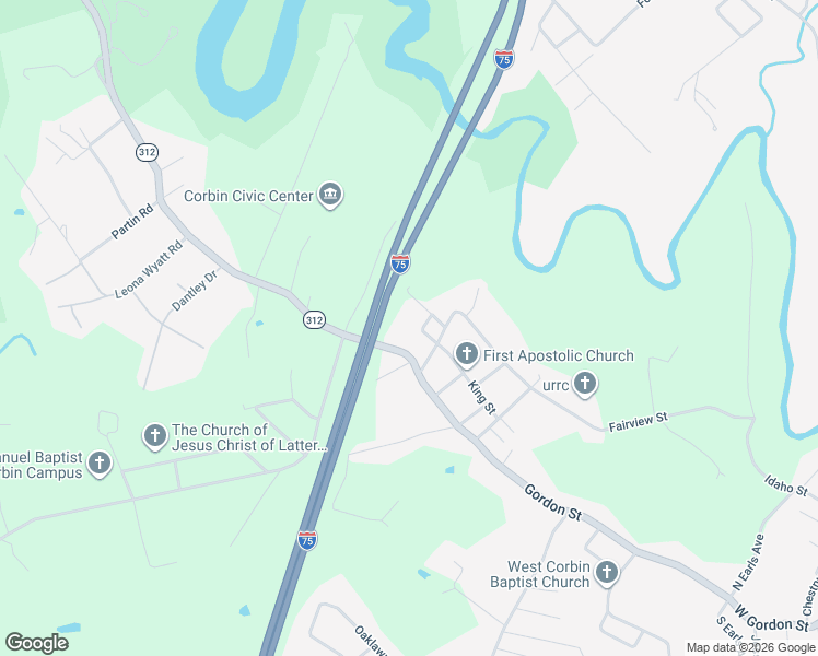 map of restaurants, bars, coffee shops, grocery stores, and more near 1748 Gordon Hill Pike in Corbin