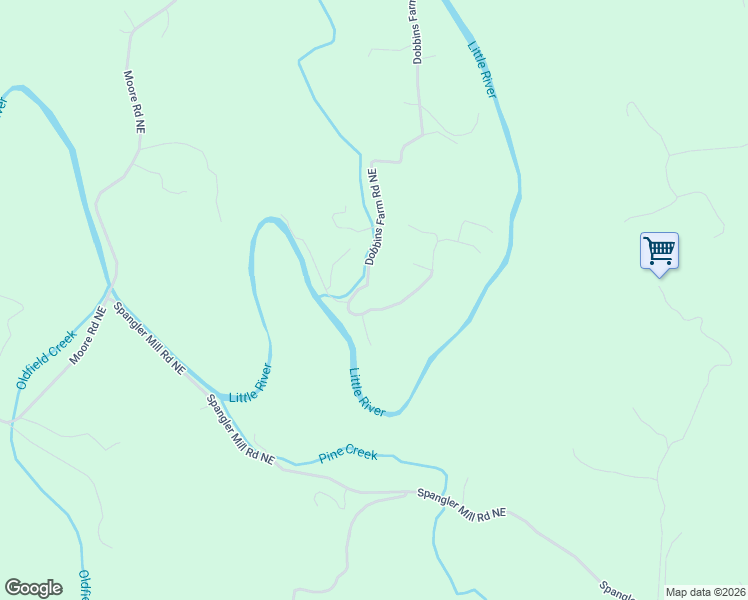 map of restaurants, bars, coffee shops, grocery stores, and more near 1003-1093 Dobbins Farm Road Northeast in Floyd