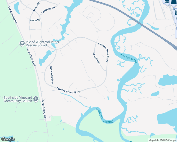 map of restaurants, bars, coffee shops, grocery stores, and more near 212 Royal Birkdale in Smithfield