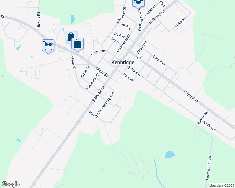map of restaurants, bars, coffee shops, grocery stores, and more near 101 Mecklenburg Avenue in Kenbridge