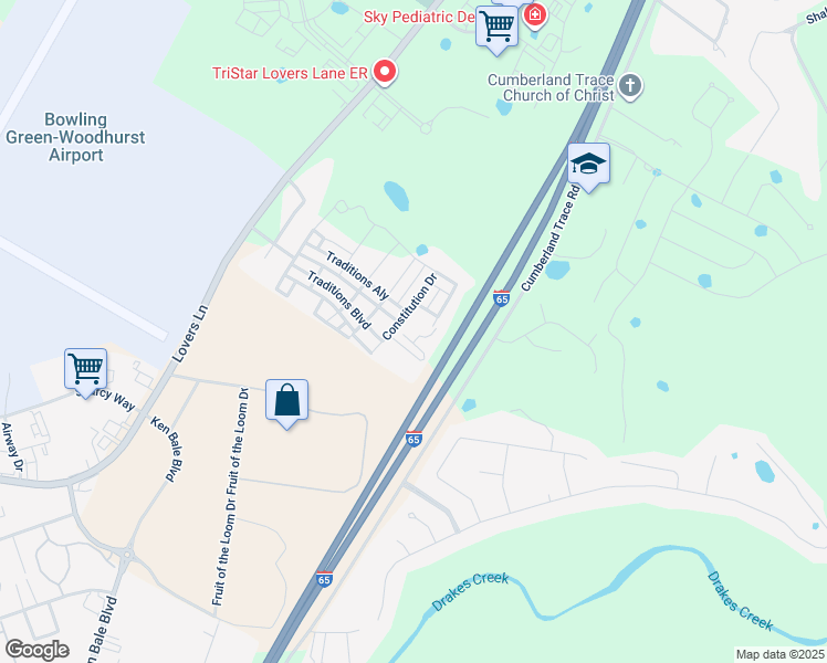 map of restaurants, bars, coffee shops, grocery stores, and more near 608 Bowman Lane in Bowling Green