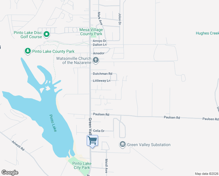 map of restaurants, bars, coffee shops, grocery stores, and more near 66 Doering Lane in Watsonville