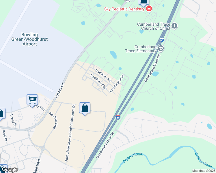 map of restaurants, bars, coffee shops, grocery stores, and more near 500 Traditions Boulevard in Bowling Green