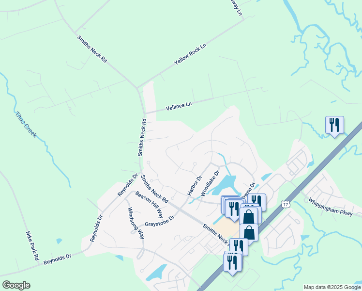 map of restaurants, bars, coffee shops, grocery stores, and more near 22235 Tradewinds Drive in Carrollton