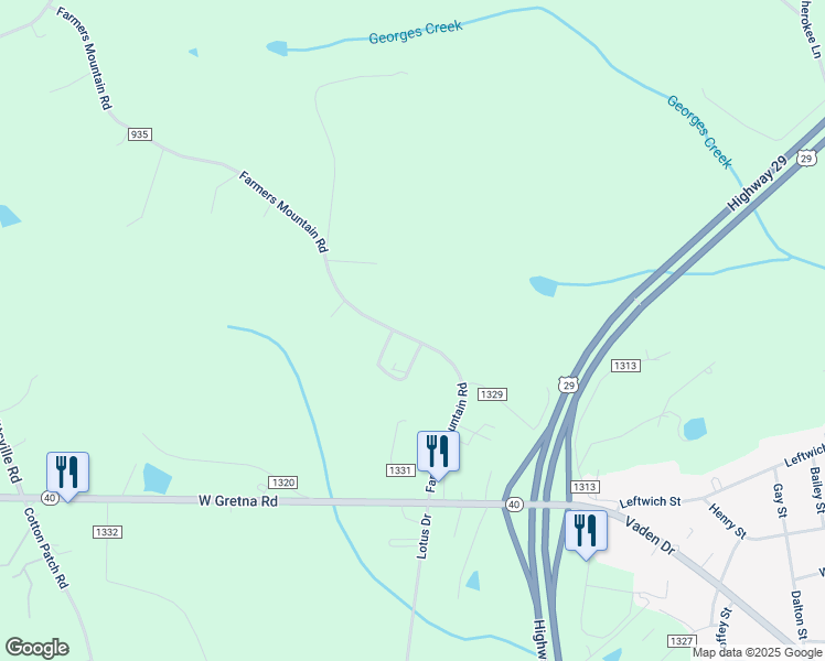 map of restaurants, bars, coffee shops, grocery stores, and more near 544 Farmers Mountain Road in Gretna