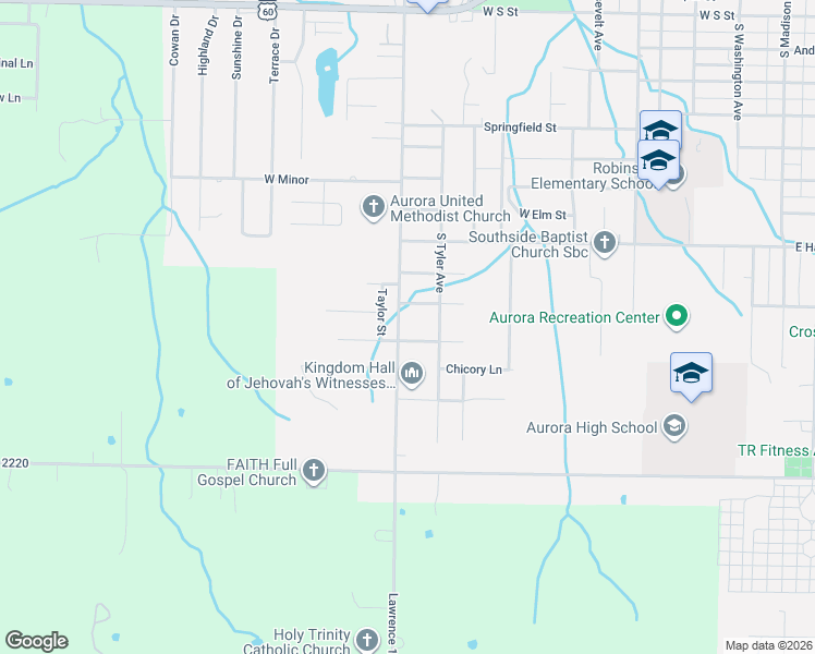 map of restaurants, bars, coffee shops, grocery stores, and more near 1520 South Carnation Drive in Aurora