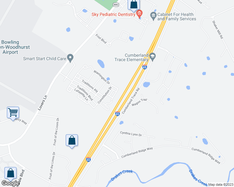 map of restaurants, bars, coffee shops, grocery stores, and more near 640 Continental Drive in Bowling Green