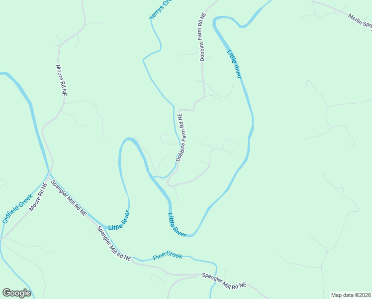 map of restaurants, bars, coffee shops, grocery stores, and more near 1003 Dobbins Farm Road Northeast in Floyd