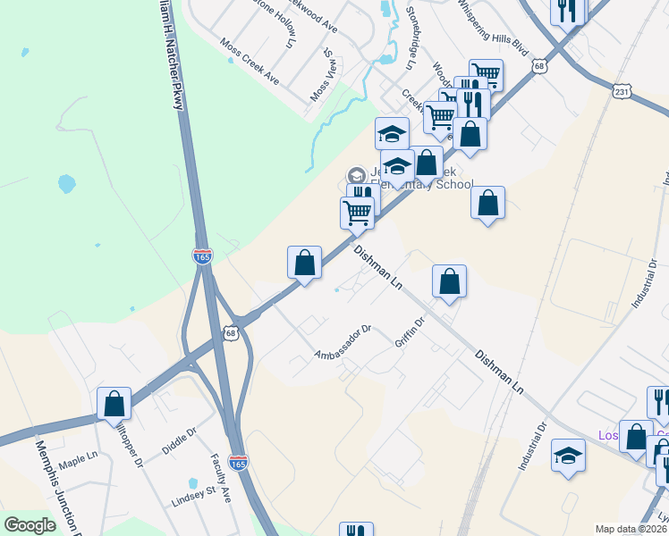 map of restaurants, bars, coffee shops, grocery stores, and more near 2706-2726 Russellville Rd in Bowling Green