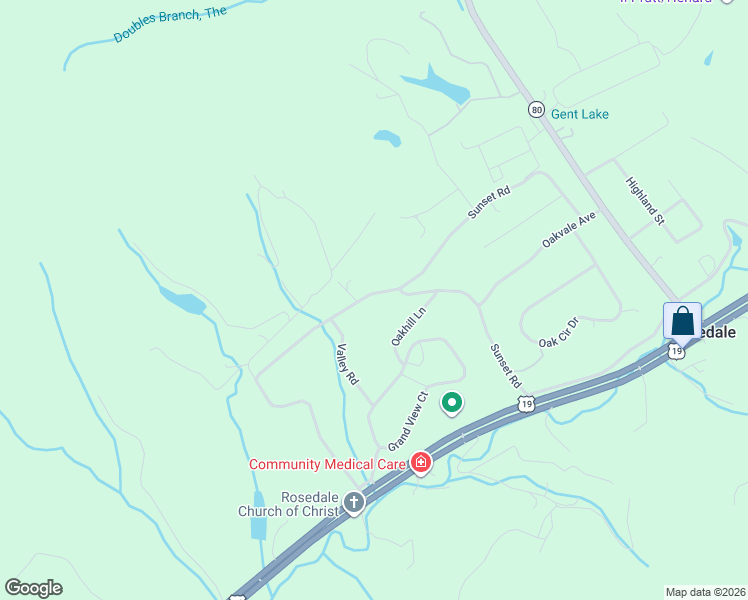 map of restaurants, bars, coffee shops, grocery stores, and more near 1149 Sunset Road in Rosedale
