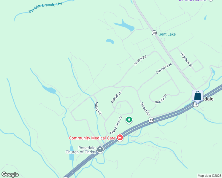 map of restaurants, bars, coffee shops, grocery stores, and more near 1149 Sunset Road in Rosedale