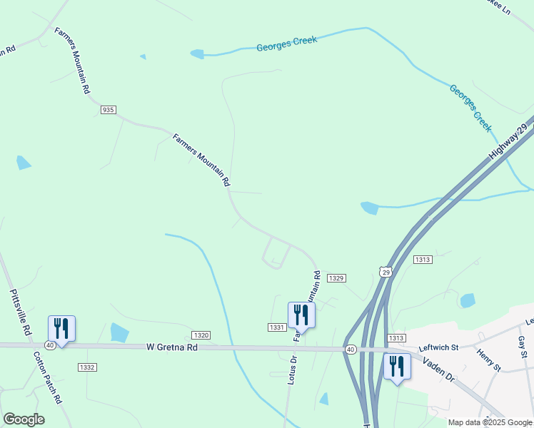 map of restaurants, bars, coffee shops, grocery stores, and more near 544 Farmers Mountain Road in Gretna