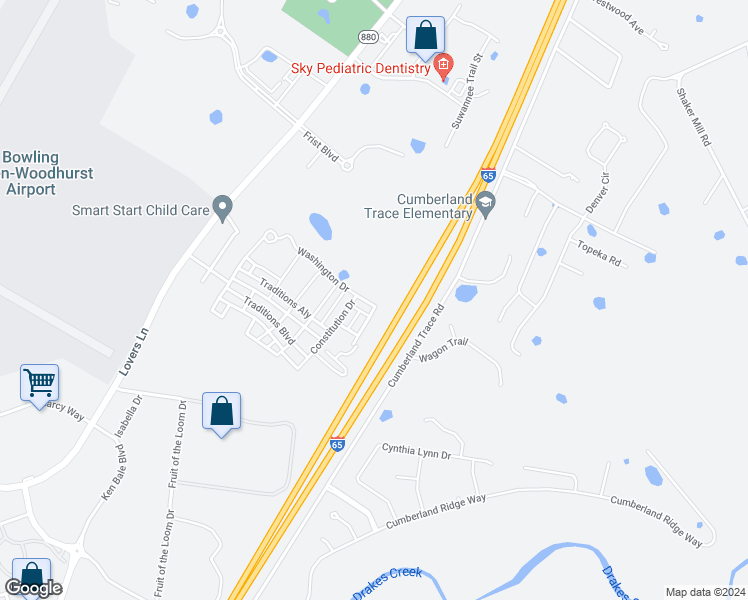 map of restaurants, bars, coffee shops, grocery stores, and more near 632 Washington Drive in Bowling Green