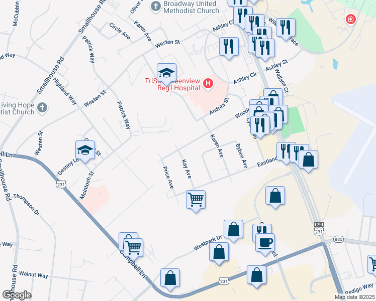 map of restaurants, bars, coffee shops, grocery stores, and more near 1401-1499 Woodhurst Street in Bowling Green