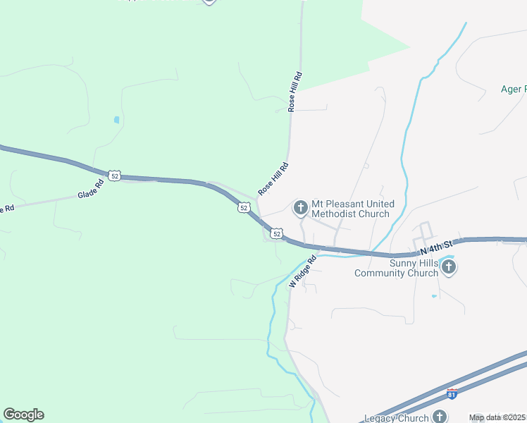 map of restaurants, bars, coffee shops, grocery stores, and more near 110 Rose Hill Road in Wytheville
