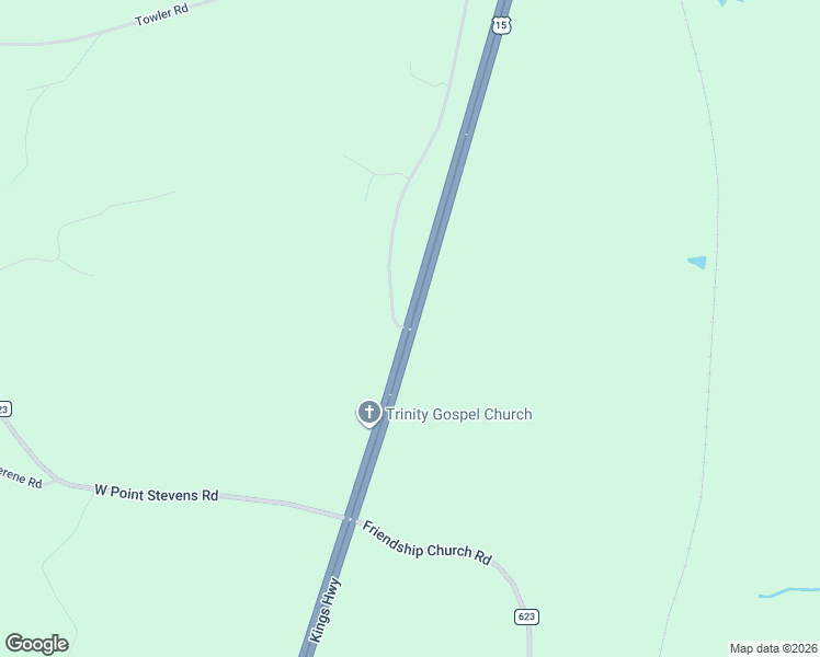 map of restaurants, bars, coffee shops, grocery stores, and more near Kings Highway in Drakes Branch