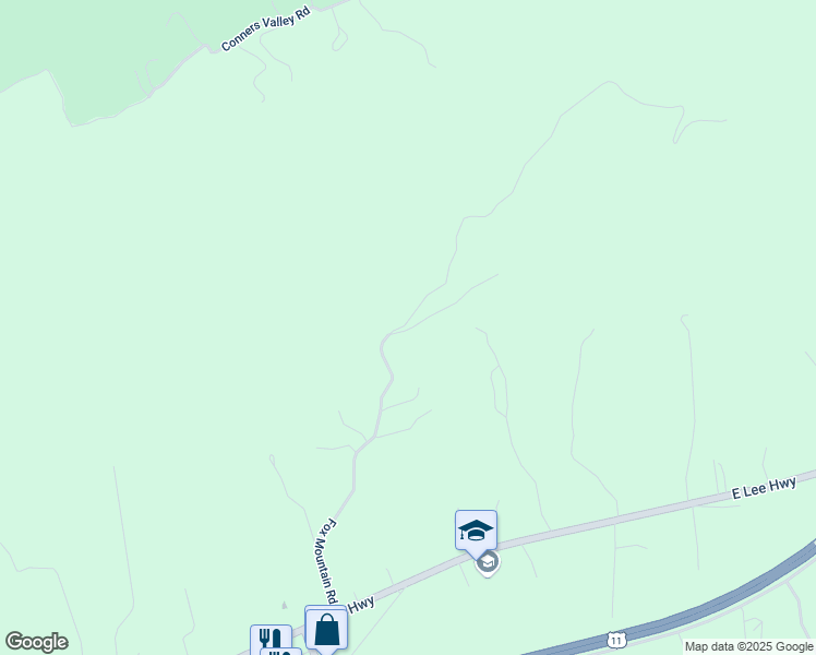 map of restaurants, bars, coffee shops, grocery stores, and more near 258 Fox Mountain Road in Max Meadows