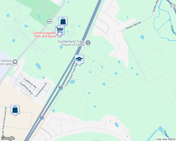 map of restaurants, bars, coffee shops, grocery stores, and more near 2520 Cumberland Trace Road in Bowling Green