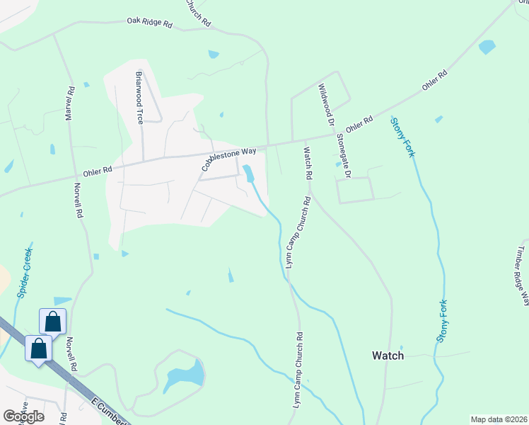 map of restaurants, bars, coffee shops, grocery stores, and more near 171 Sandstone Court in Corbin