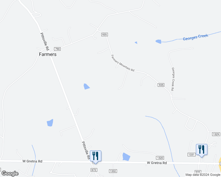 map of restaurants, bars, coffee shops, grocery stores, and more near 1219 Farmers Mountain Road in Gretna