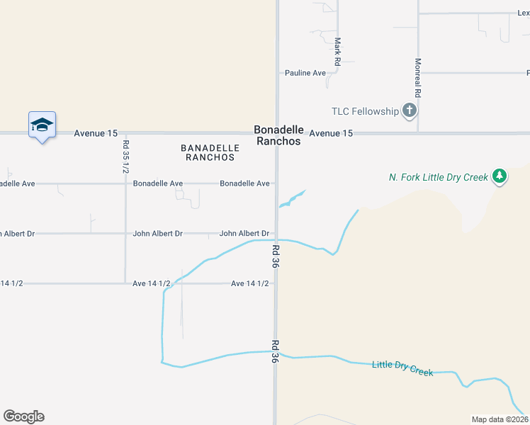map of restaurants, bars, coffee shops, grocery stores, and more near 14734 Road 36 in Madera
