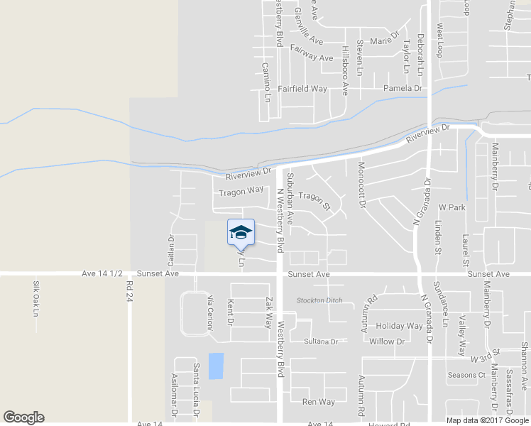map of restaurants, bars, coffee shops, grocery stores, and more near 3384 Doubletree Way in Madera