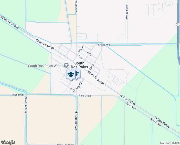 map of restaurants, bars, coffee shops, grocery stores, and more near in Dos Palos