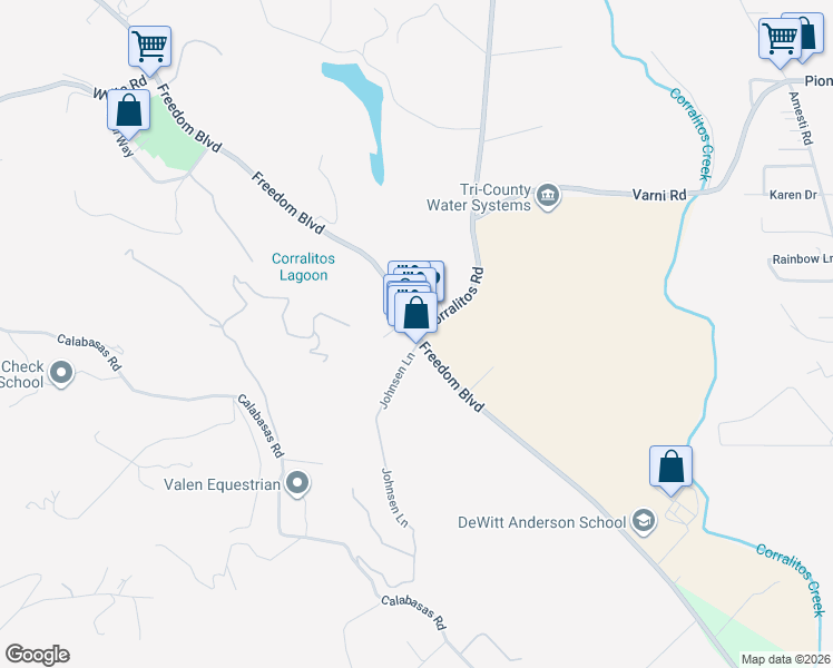 map of restaurants, bars, coffee shops, grocery stores, and more near 2 Corralitos Road in Corralitos