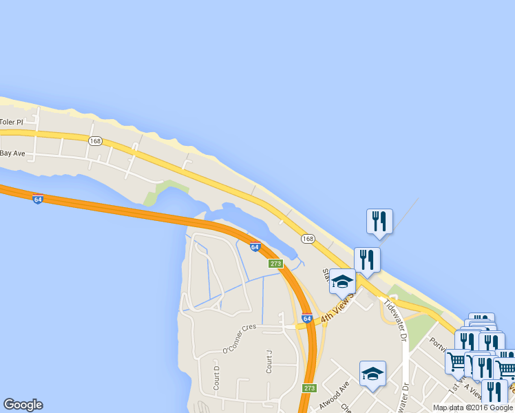 map of restaurants, bars, coffee shops, grocery stores, and more near 639 W Ocean View Ave in Norfolk