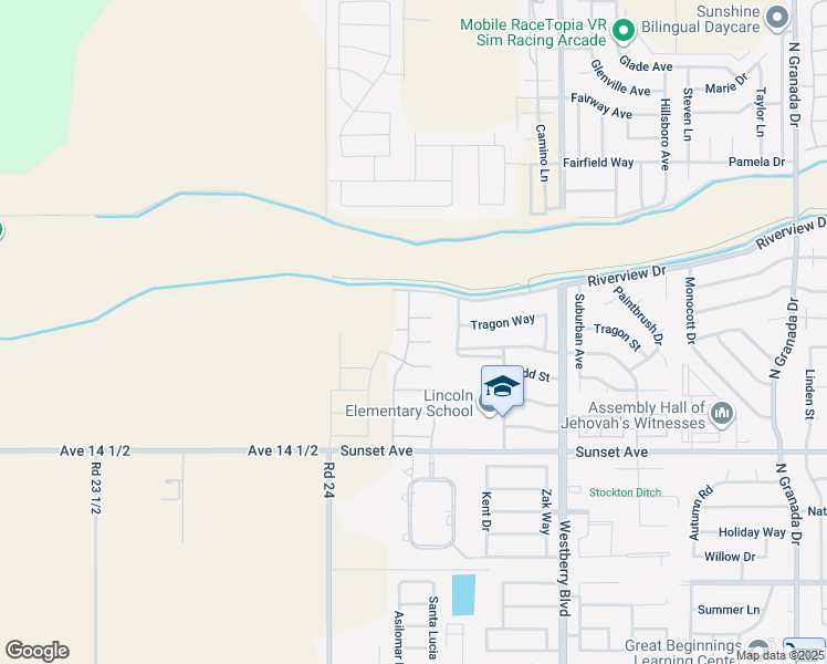 map of restaurants, bars, coffee shops, grocery stores, and more near 3751 Buena Ventura Court in Madera