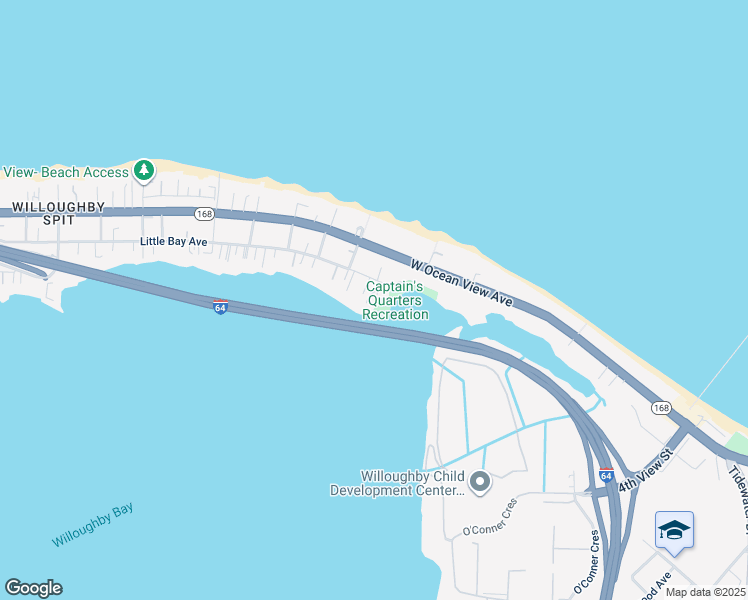 map of restaurants, bars, coffee shops, grocery stores, and more near 831 Little Bay Avenue in Norfolk