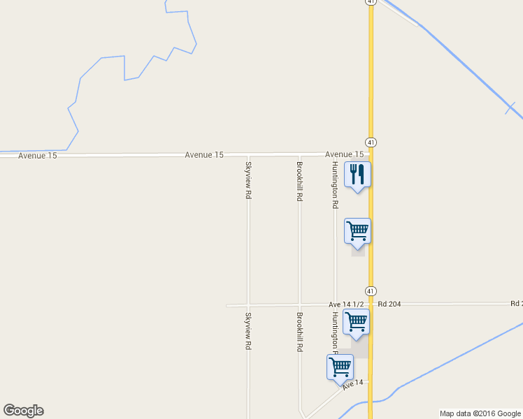 map of restaurants, bars, coffee shops, grocery stores, and more near 14757 Skyview Rd in Madera