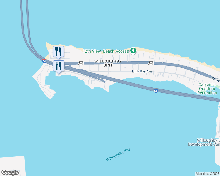 map of restaurants, bars, coffee shops, grocery stores, and more near 1311 Bayville Street in Norfolk