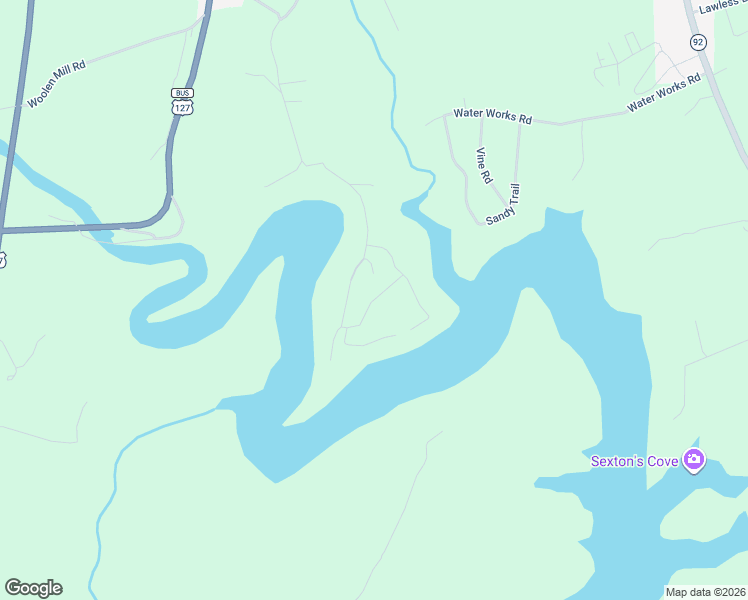 map of restaurants, bars, coffee shops, grocery stores, and more near Lancaster Drive in Jamestown