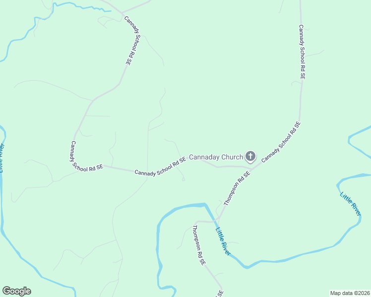 map of restaurants, bars, coffee shops, grocery stores, and more near 1247 Cannady School Road Southeast in Floyd