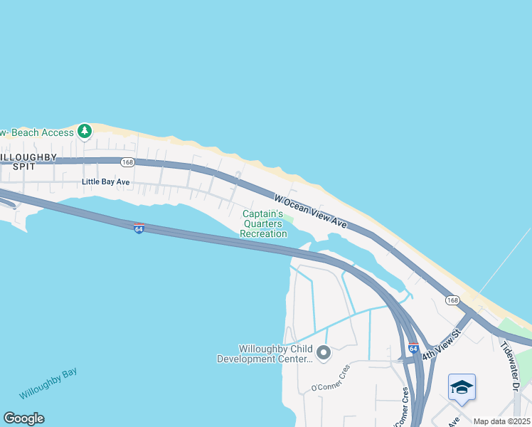 map of restaurants, bars, coffee shops, grocery stores, and more near 831 Little Bay Avenue in Norfolk