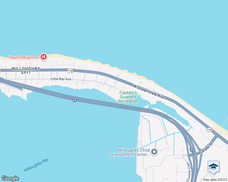 map of restaurants, bars, coffee shops, grocery stores, and more near 9601 9th View Street in Norfolk