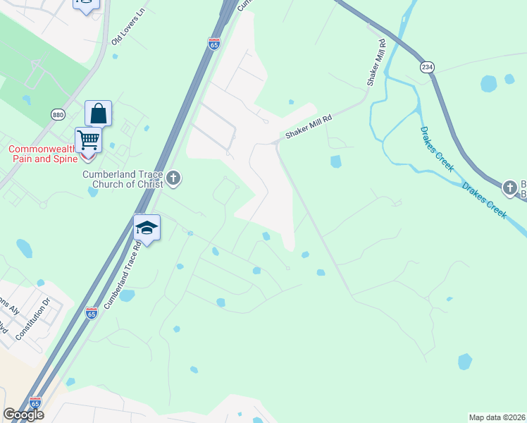map of restaurants, bars, coffee shops, grocery stores, and more near 412 Shaker Mill Bend Road in Bowling Green