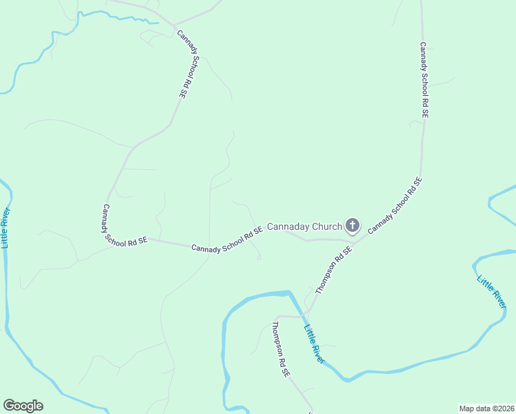 map of restaurants, bars, coffee shops, grocery stores, and more near 1247 Cannady School Road Southeast in Floyd