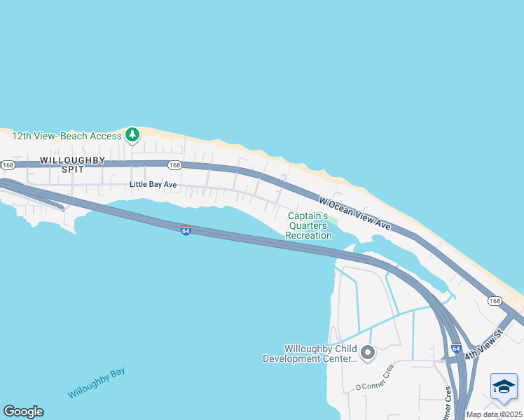 map of restaurants, bars, coffee shops, grocery stores, and more near 905 Little Bay Avenue in Norfolk