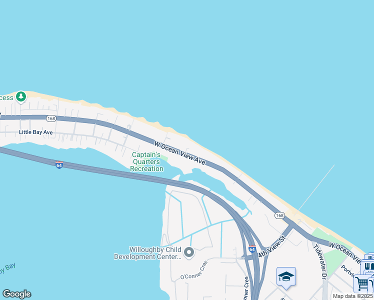 map of restaurants, bars, coffee shops, grocery stores, and more near 749 Virginia 168 in Norfolk