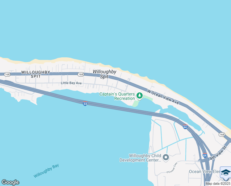 map of restaurants, bars, coffee shops, grocery stores, and more near 9601 9th View Street in Norfolk
