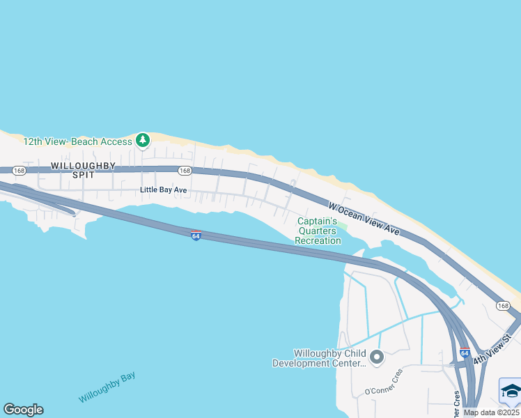 map of restaurants, bars, coffee shops, grocery stores, and more near 9601 9th View Street in Norfolk
