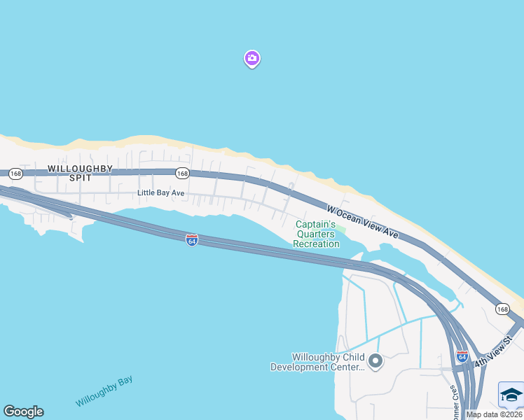 map of restaurants, bars, coffee shops, grocery stores, and more near 9634 Salem Street in Norfolk