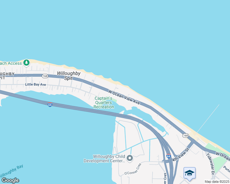 map of restaurants, bars, coffee shops, grocery stores, and more near 9720 8th View Street in Norfolk