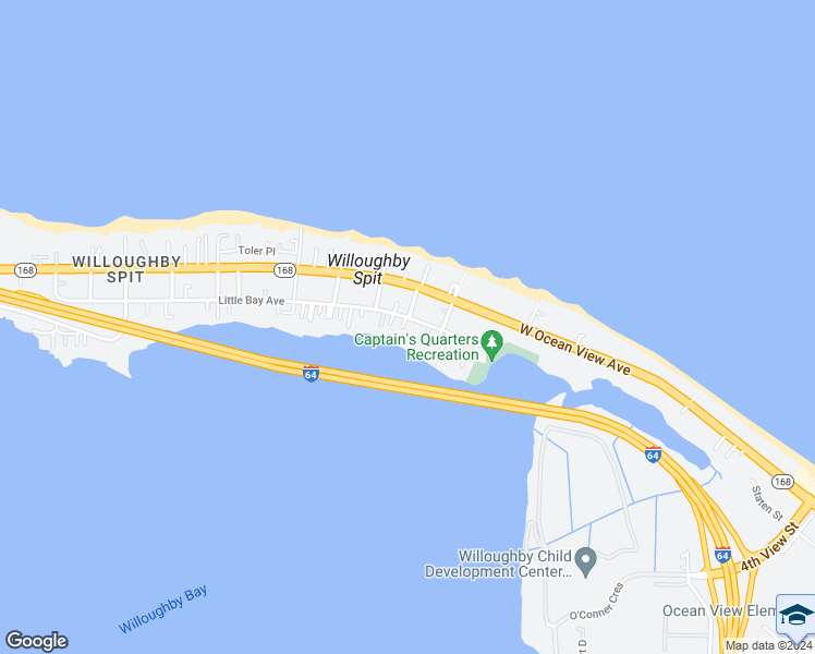 map of restaurants, bars, coffee shops, grocery stores, and more near 9634 Salem Street in Norfolk