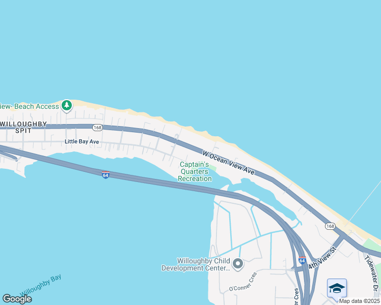 map of restaurants, bars, coffee shops, grocery stores, and more near 840 West Ocean View Avenue in Norfolk